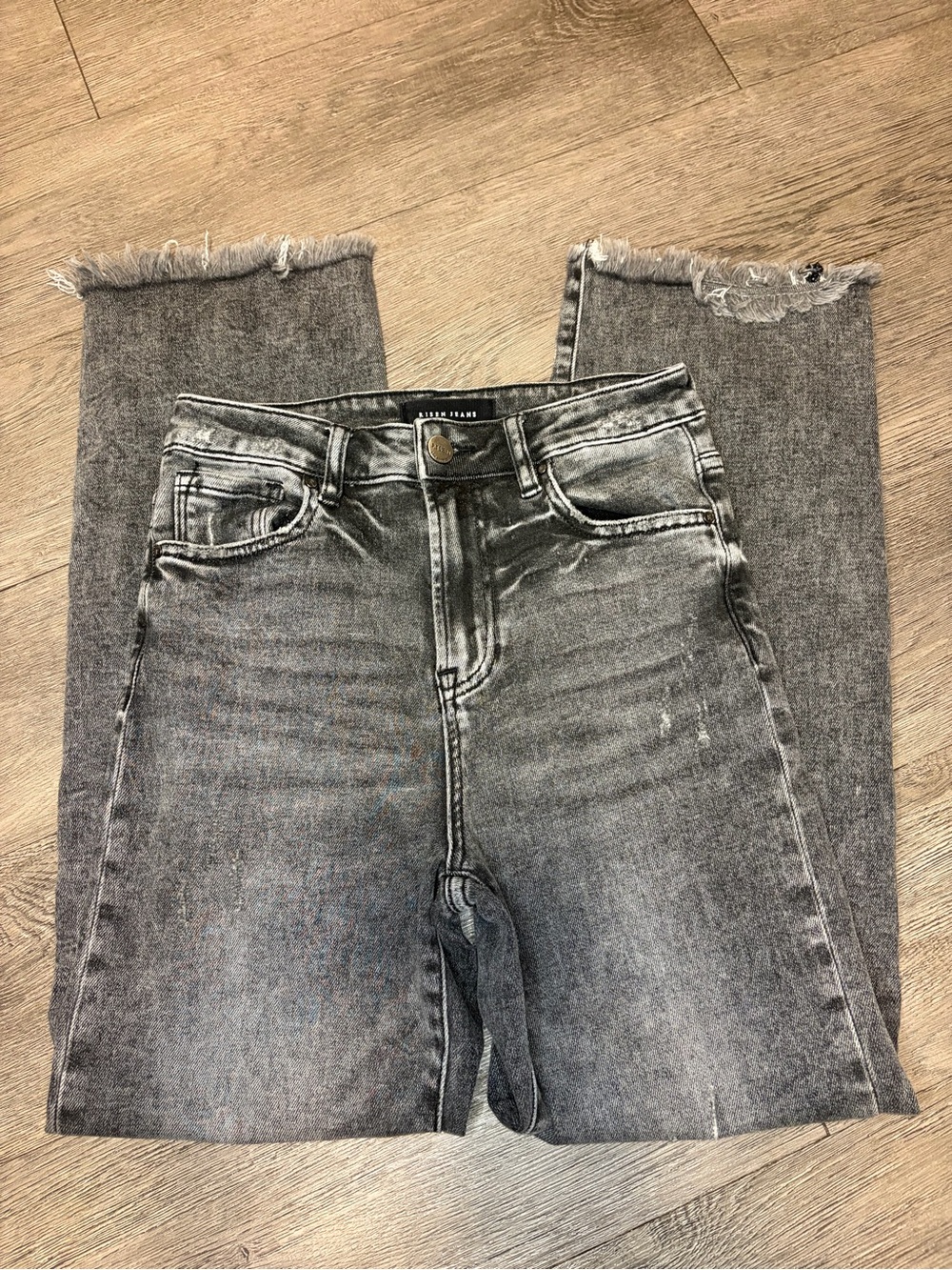 Youth Resin Jeans size 14 Gray Frayed Hem Jeans